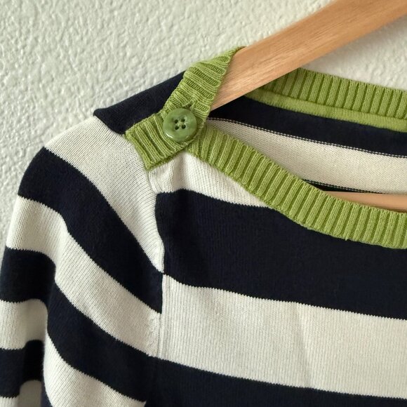 Tommy Hilfiger Nautical Striped Lime Green Trim Sweater Size M - Picture 3 of 7